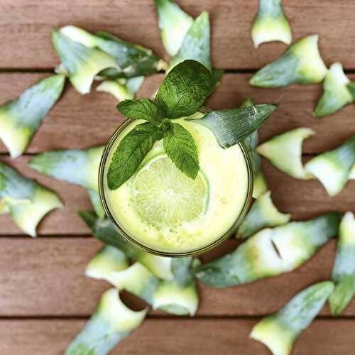 Refreshing Mint, Lime and Pineapple Agua Fresca - The Delectable Garden Food Blog