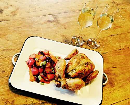Roast Chicken with Summer Glazed Vegetables - The Delectable Garden Food Blog