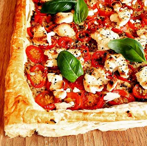 Roast Garlic, Tomato and Goat’s Cheese Tart - The Delectable Garden Food Blog
