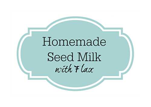 Homemade Sunflower Seed Milk