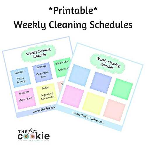 Printable Weekly Cleaning Schedule | The Fit Cookie