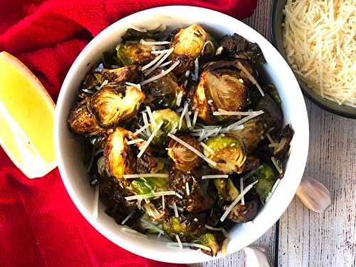 Air Fryer Brussel Sprouts with Parmesan and Garlic Honey Butter Sauce