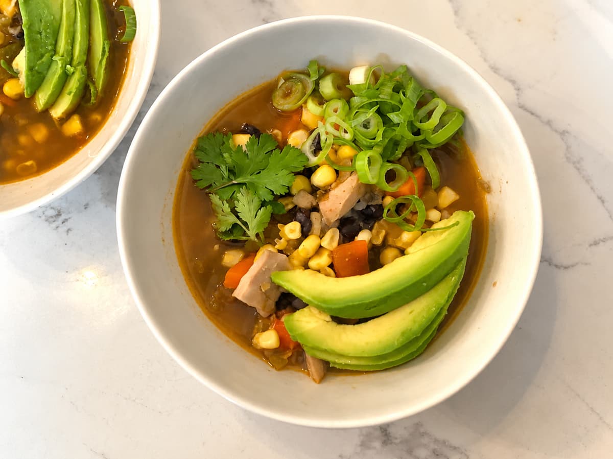 Chicken Corn Soup with Black Beans