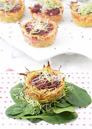 Beetroot and Goat Cheese Mini Quiches