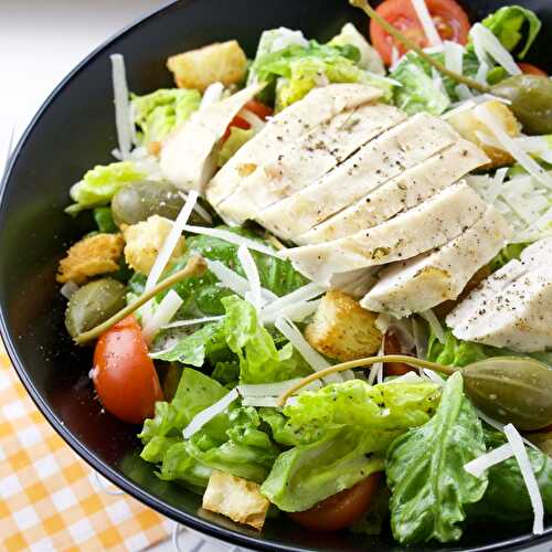 Caesar Salad with Chicken and Caperberries