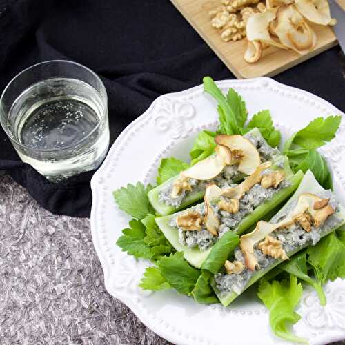 Celery filled with Blue Cheese Snacks