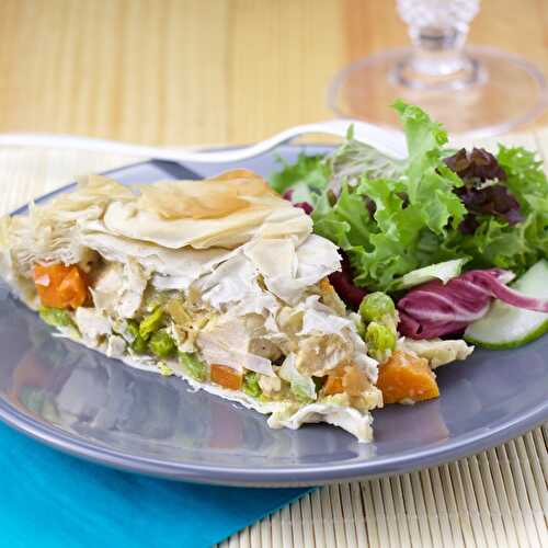 Chicken pot pie with phyllo
