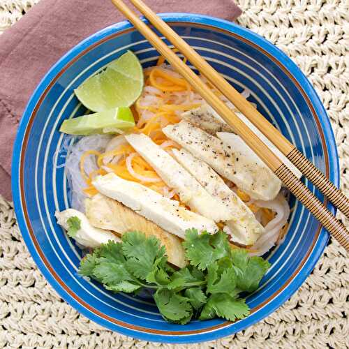 Vietnamese lemongrass chicken rice noodles