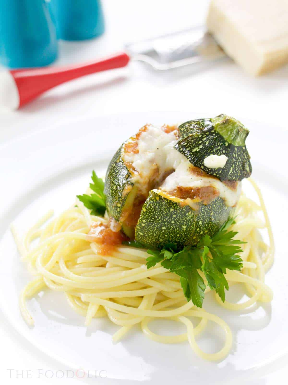 Marinara Stuffed Round Zucchini