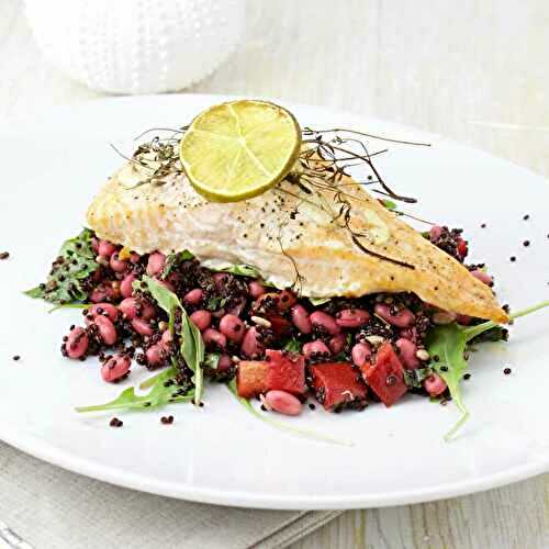 Salmon on Quinoa and Bean Salad