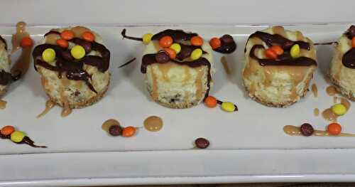 Chocolate Peanut Butter Stuffed Mini Cheesecakes