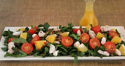 Orange & Walnut Baby Spinach Salad w/Quinoa & a Citrus Vinaigrette / #SundaySupper