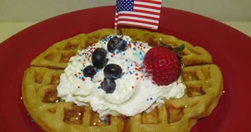 Red, White and Blue Malted Waffles