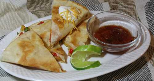 Summer Veggie and Shrimp Quesadilla / #FarmersMarketWeek