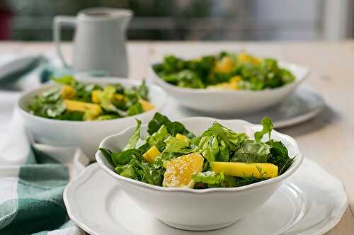 Orange, lettuce and mango salad