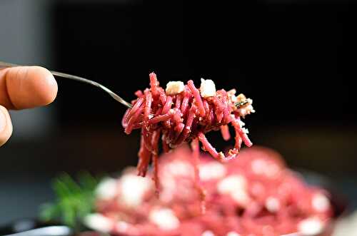 Spaghetti with winter vegetables sauce