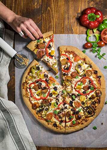 Whole wheat Mediterranean pizza