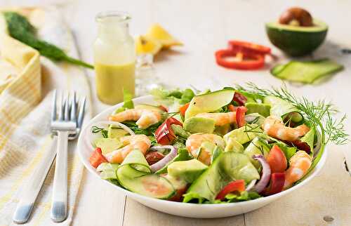 Mediterranean shrimp and avocado salad
