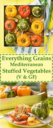 Everything grains Mediterranean stuffed vegetables
