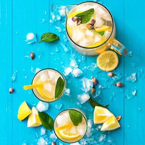 Rosebud syrup lemonade