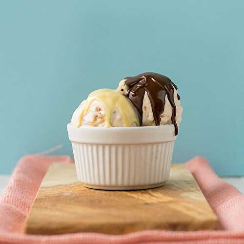 Salted dark & white chocolate olive oil magic shell