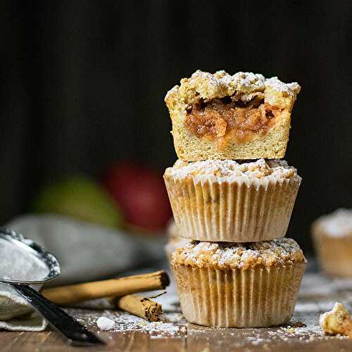 White chocolate and apple crumble muffins