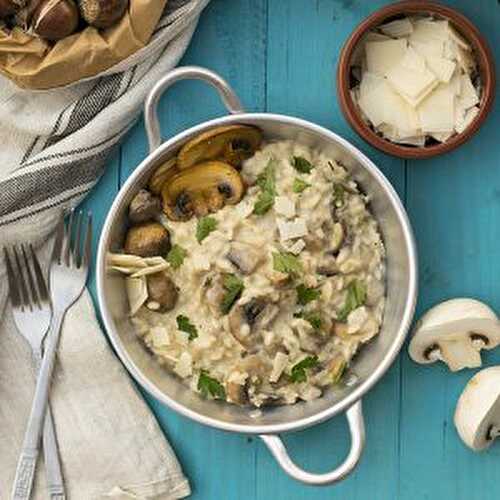 Mushroom & chestnut creamy risotto