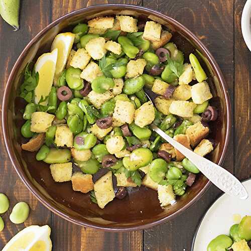 Fresh fava bean salad and a fava spread – Vegan