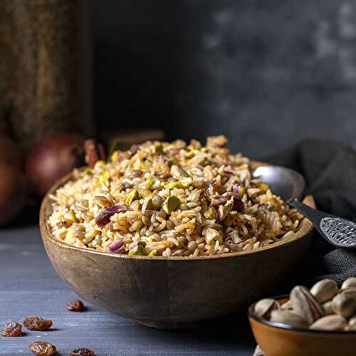 Lebanese Rice and Lentil Pilaf (Mujadara) - Vegan