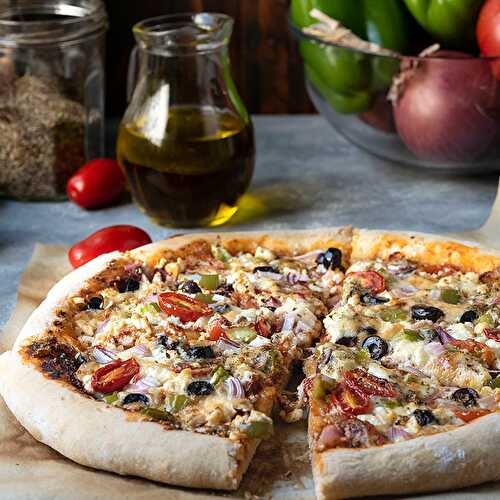 Greek pizza recipe (with yogurt and olive oil dough)