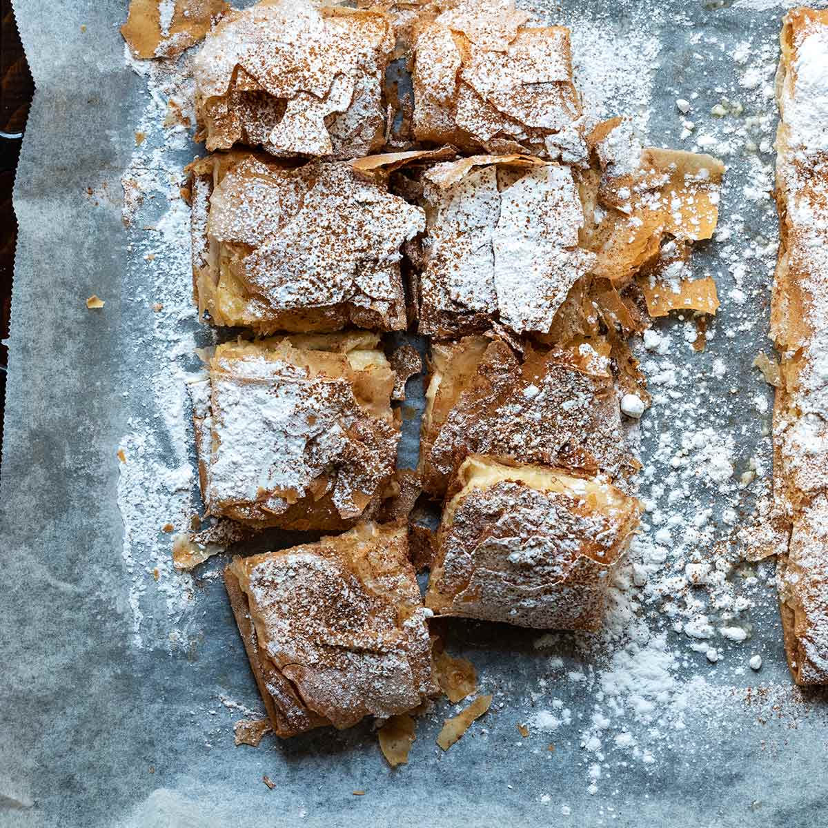 Bougatsa: Greek Custard Pie with Phylllo