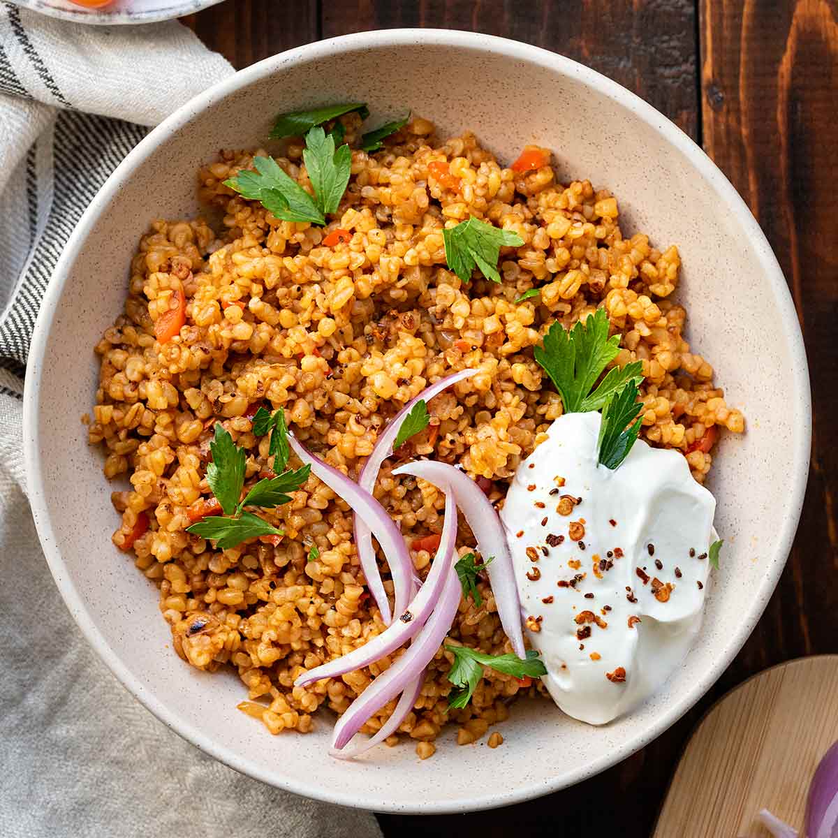 Easy Bulgur Pilaf (Turkish Recipe)