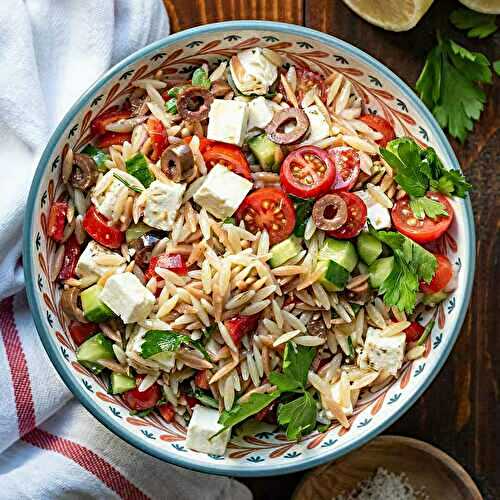 Mediterranean orzo pasta salad