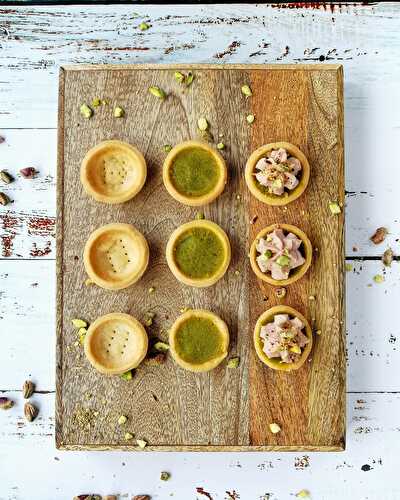 Mortadella mousse and pistachio mini tartlets - The Italian baker