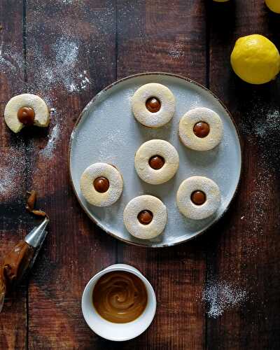 Salted caramel and lemon jam sandwich biscuits - The Italian baker