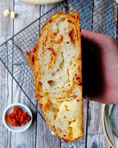 ‘Nduja and provolone sourdough bread