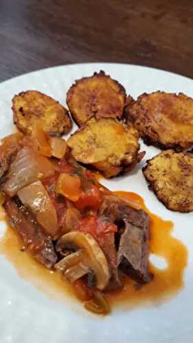 Caribbean Style Skirt Steak with Tostones