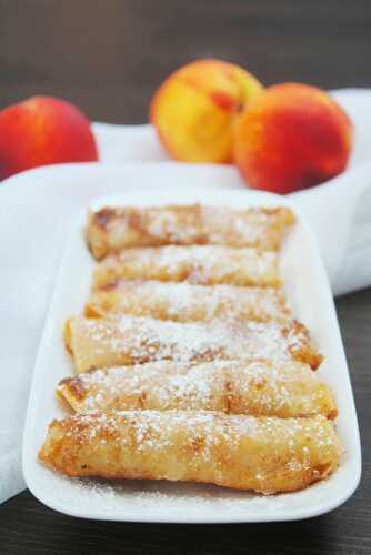Peach Cobbler Egg Rolls