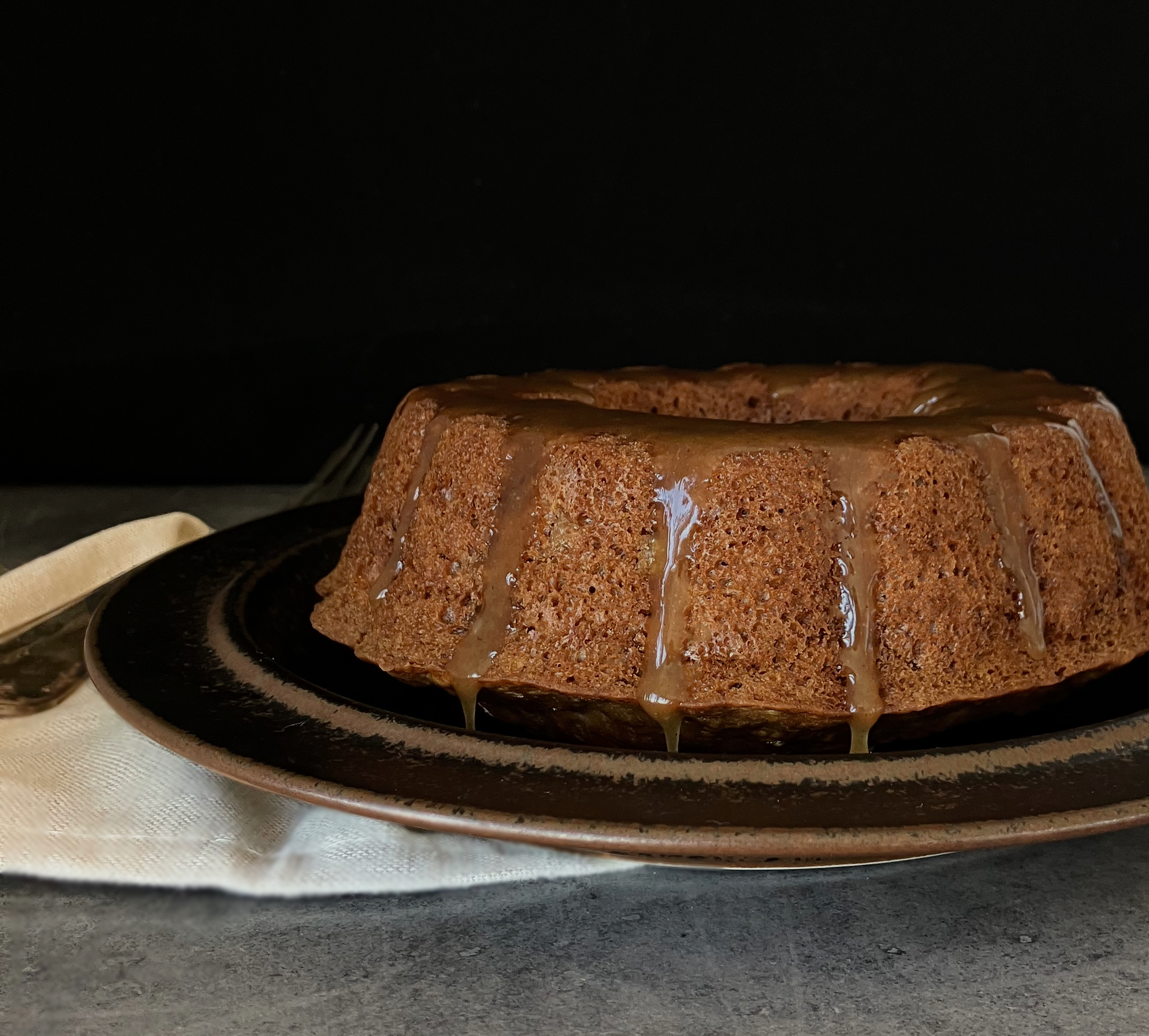 Spelt Cinnamon and Honey Cake with a Honey Butter Drizzle