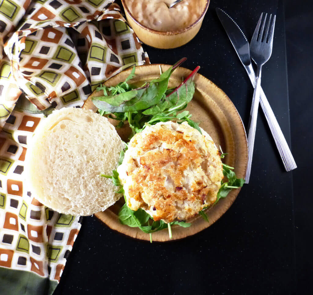 Fish Burgers with a Spicy Shallot Mayonnaise in Homemade Brioche Buns