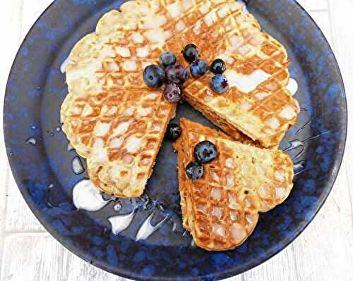 Cinnamon Bun Gluten Free Waffles with a Greek Yoghurt Drizzle