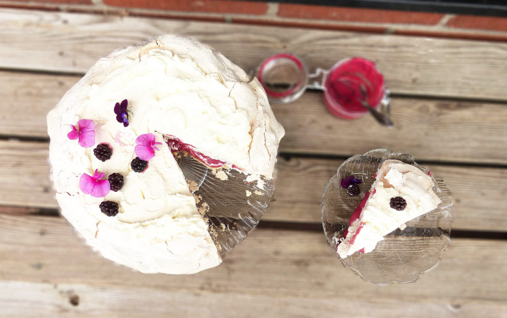 Homemade Blackberry Curd Pavlova (from scratch)