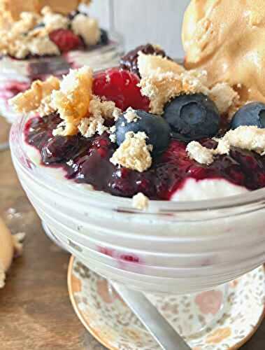 Greek Yoghurt Eton Mess with Mixed Berries and Maple Meringue