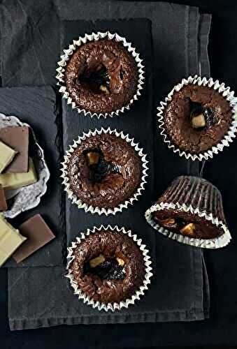 Triple Chocolate Spelt Kladdkaka Muffins
