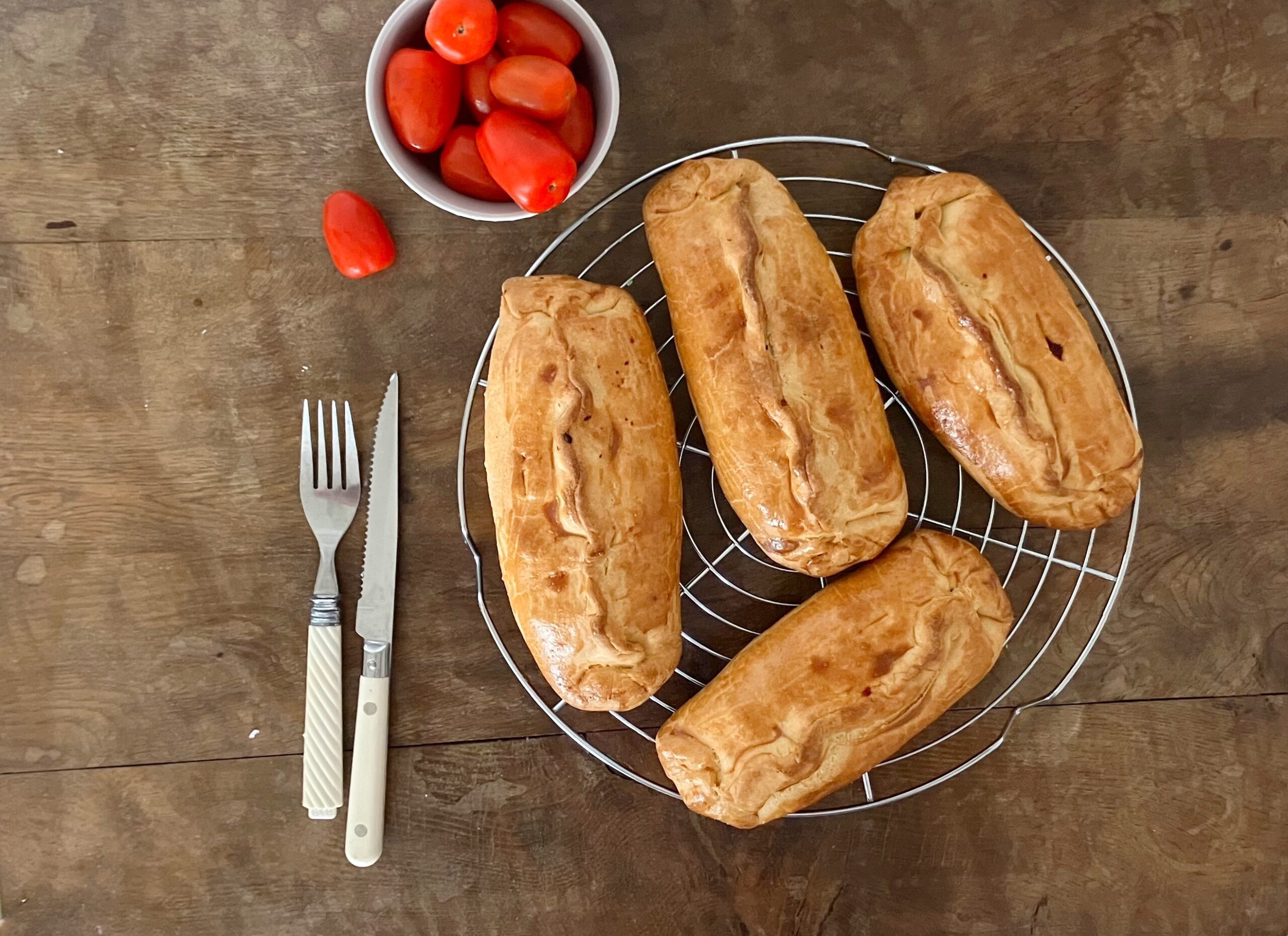 Cheese Spelt Pasties (with potatoes and red onion)