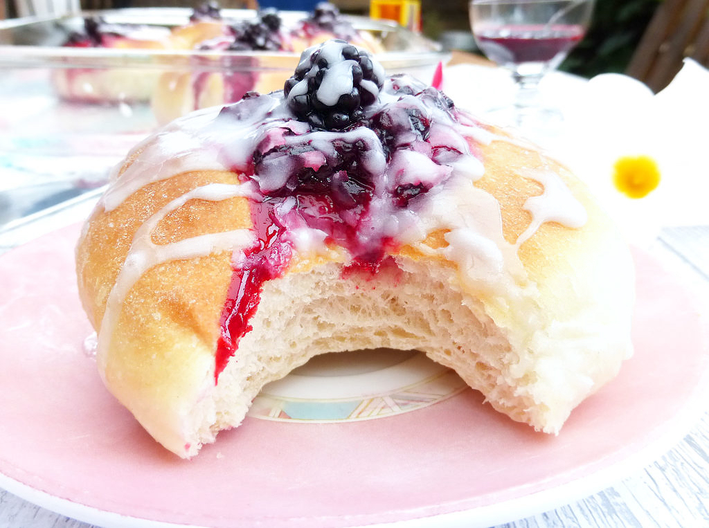 Sweet Buns filled with Homemade Blackberry Jam