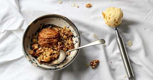 Hasselback Apples with Nutty Streusel Topping 