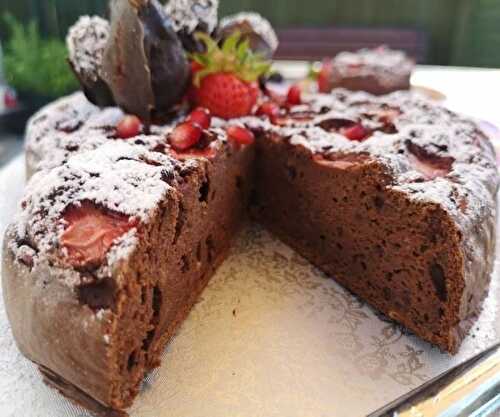 Chocolate Cake with Baileys Chocolate-Dipped Strawberries