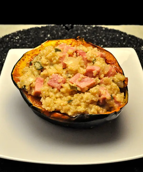 Acorn Squash Stuffed with Ham and Quinoa