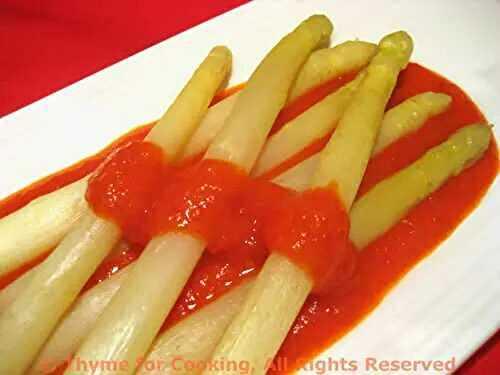 Asparagus with Red Pepper Sauce; The return of the Bunny Slayer